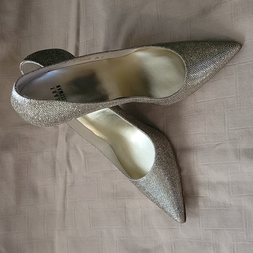 Stuart Weitzman HEIST Platinum Heels 9.5M